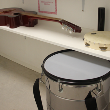 Instrumentos musicales usados en los talleres de Espacio Encuentro